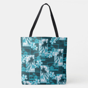 Tote Niihau Island Hawaiian Plumeria Palms Bolsa de pra