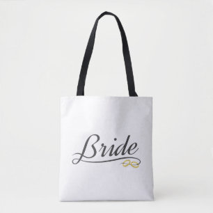 Tote Noiva Elegante Calligraphy de Casamento Bolsa To