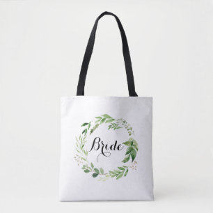 Tote Noiva Greenery Bolsa Watercolor Wreath