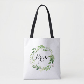 Tote Noiva Greenery Bolsa Watercolor Wreath
