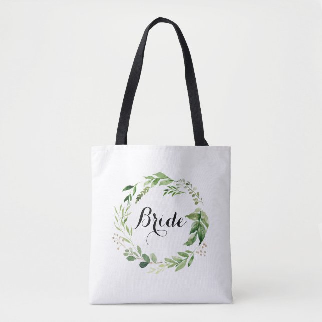 Tote Noiva Greenery Bolsa Watercolor Wreath (Frente)