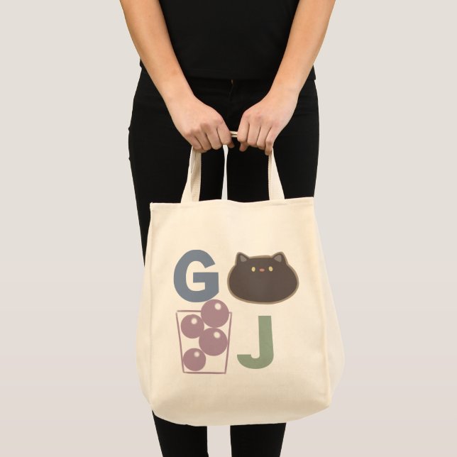 Tote Nome de Gato de Grass Jelly Bolsa de compra Inicia (Frente (produto))