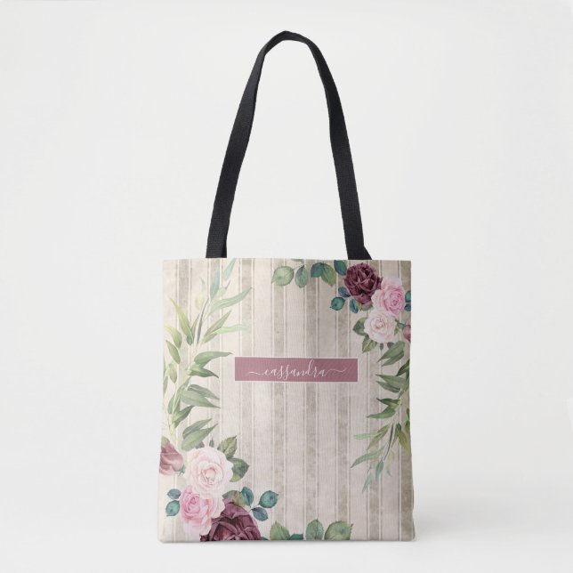 Tote Nome Floral do chique Bolsa (Frente)