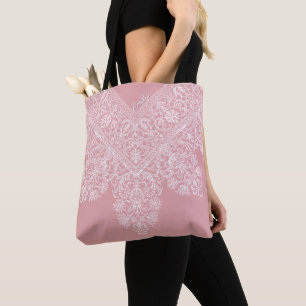 Tote Nome Monograma Anterior de Lace Italiano Bolsa