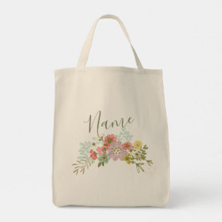 Tote Nome Personalizado Jardim Floral Mulheres Bolsa
