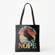 Nope frenchie não é da França - bolsa preto