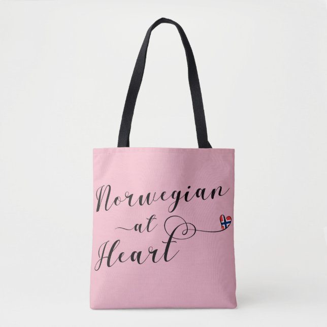 Tote Norueguês Na Heart Bolsa de compra, Noruega (Frente)