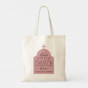 Tote Nossa pequena bolsa da igreja, rosa, bolsa de cúpu