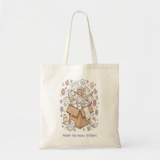 Tote Nunca Demais Adesivos — Bolsa Kawaii