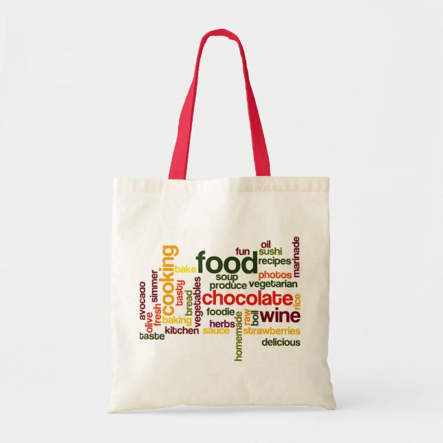 Tote Nuvem da palavra da bolsa de compra da comida do (Frente)