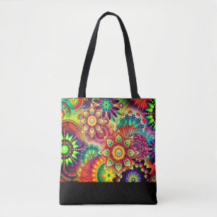 Tote O bolsa abstrato da flor de Boho