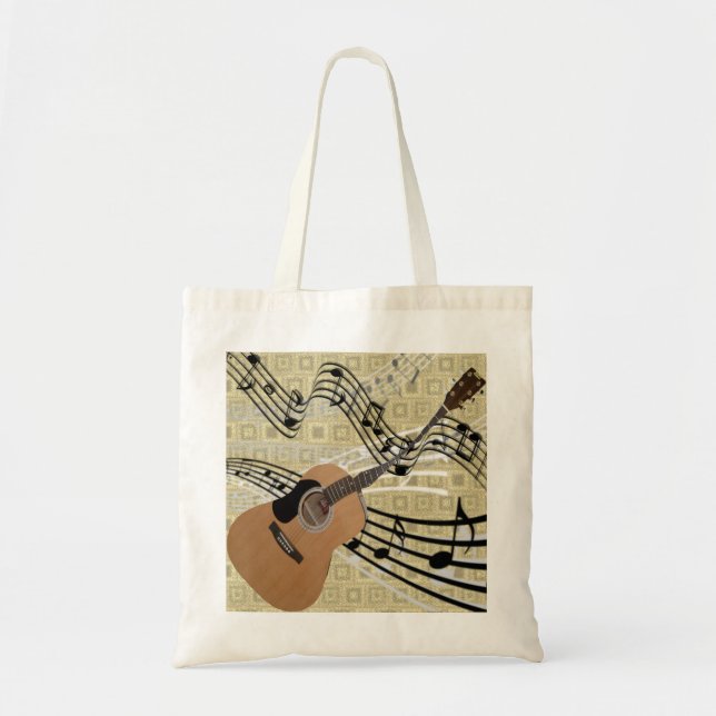 Tote O bolsa abstrato da guitarra (Frente)
