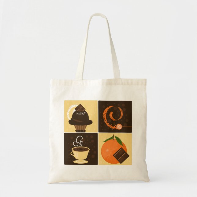 Tote O bolsa alaranjado do chocolate (Frente)