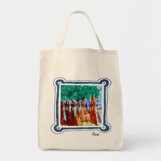 Tote O bolsa azul $15,95 do mantimento do quadro