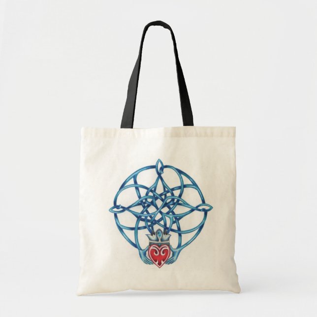 Tote O bolsa celta do nó de Claddagh (Frente)
