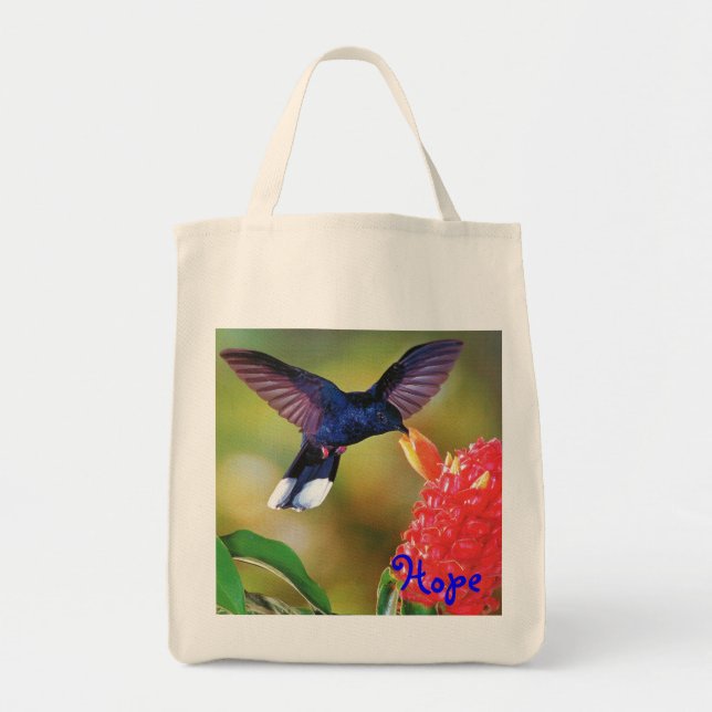 Tote O bolsa "colibri azul do mantimento da esperança " (Frente)