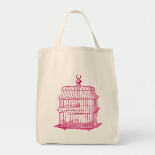 Tote o bolsa cor-de-rosa da compra do birdcage