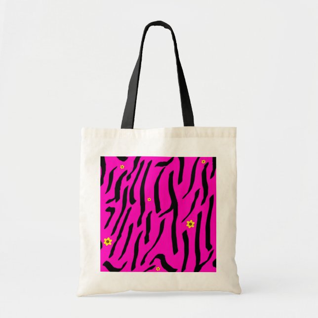 Tote O bolsa cor-de-rosa da zebra (Frente)