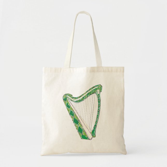 Tote O bolsa customizável da harpa irlandesa (Frente)