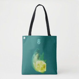 Tote O bolsa da aguarela da boa sorte na esmeralda
