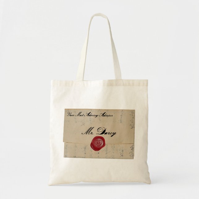 Tote O bolsa da carta de amor do Sr. Darcy (Frente)
