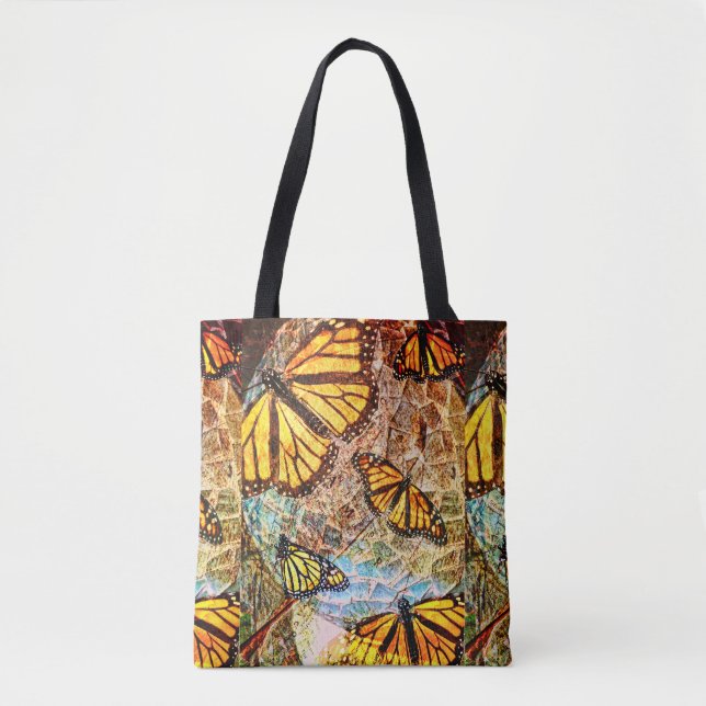Tote O bolsa da colagem da borboleta de monarca (Frente)