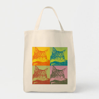 Tote O bolsa da compra do pop art do gatinho