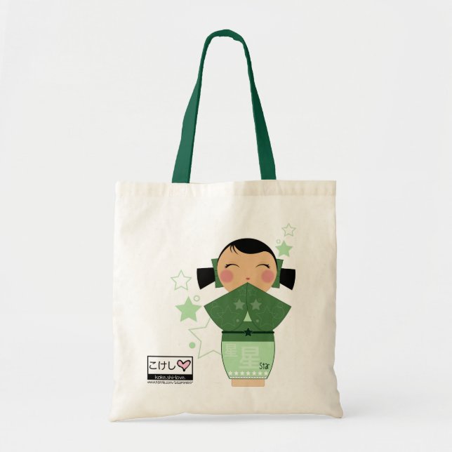 Tote O bolsa da estrela de Kokeshi (Frente)