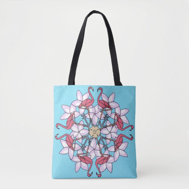 Tote O bolsa da Mandala do flamingo (Frente)