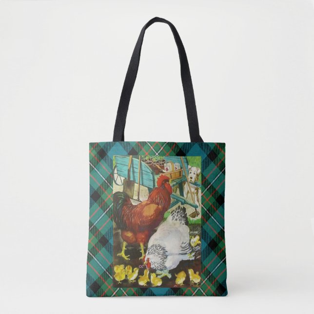 Tote O bolsa da xadrez de Tartan de Ferguson (Frente)