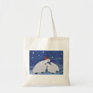 Tote O bolsa das canvas do feriado de inverno dos ursos