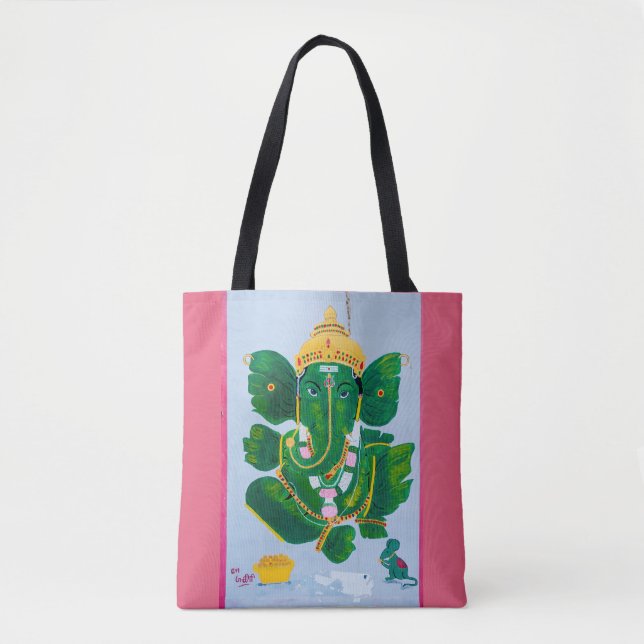 Tote O bolsa de Ganesh da folha da bandeja (Frente)