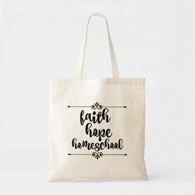 Tote O bolsa de Homeschool da esperança da fé (Frente)