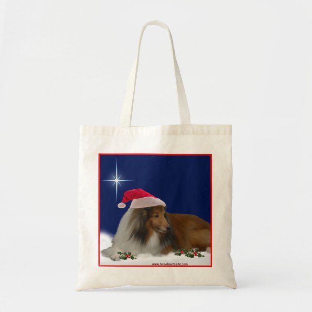 Tote O bolsa de Sheltie do feriado (Frente)