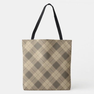 Tote "O bolsa de Tan neutro da xadrez Homespun favorita