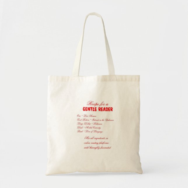 Tote O bolsa delicado do mantimento do leitor (Frente)