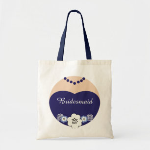 Tote O bolsa do casamento da dama de honra dos azuis