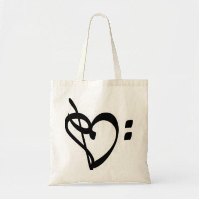 Tote O bolsa do coração do Clef da música (Frente)