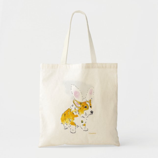 Tote O bolsa do Corgi do coelhinho da Páscoa (Frente)
