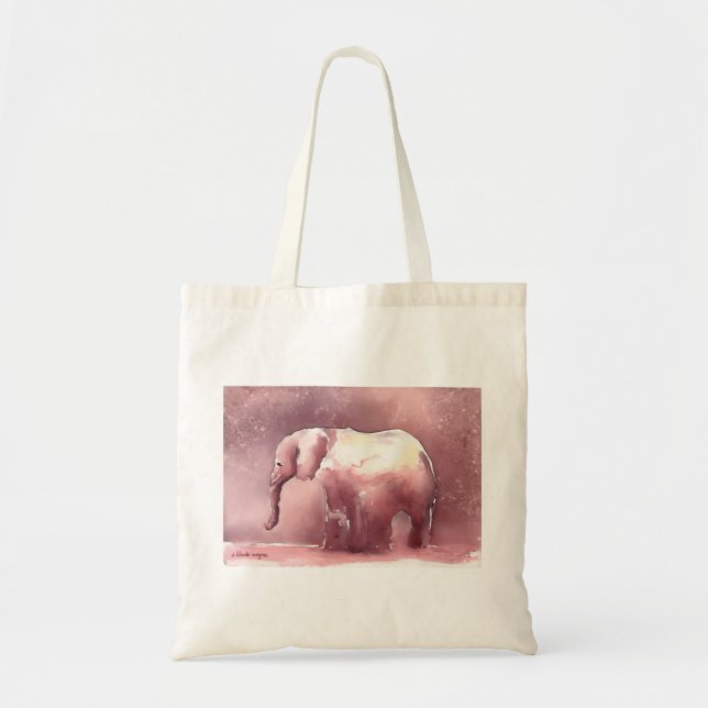 Tote O bolsa do elefante cor-de-rosa (Frente)