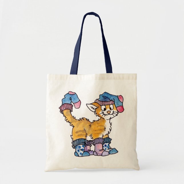 Tote O bolsa do gatinho da peúga (Frente)
