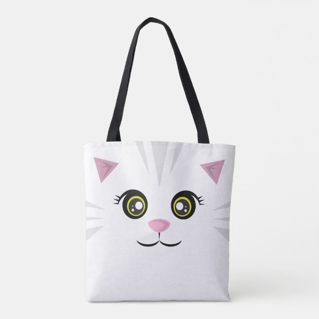 Tote O bolsa do gato - listras cinzentas (Verso)