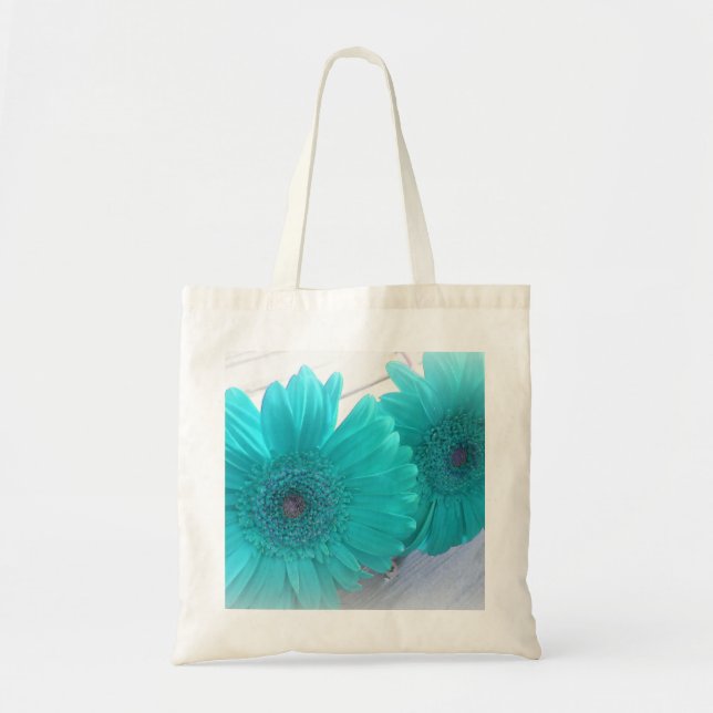 Tote O bolsa do Gerbera de turquesa (Frente)