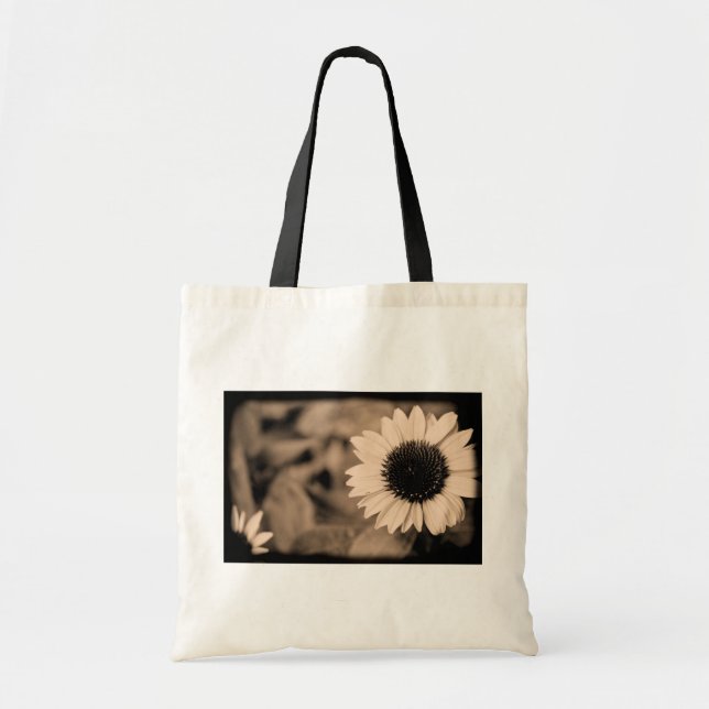 Tote O bolsa do girassol de B&W (Frente)
