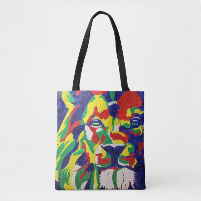 Tote O bolsa do leão do pop art (Frente)