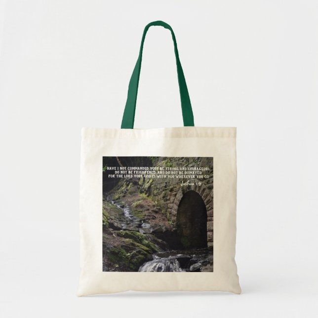 Tote O bolsa do livro do 1:9 de Joshua (Frente)