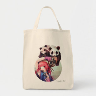 Tote O bolsa do mantimento das pandas de Ninja do