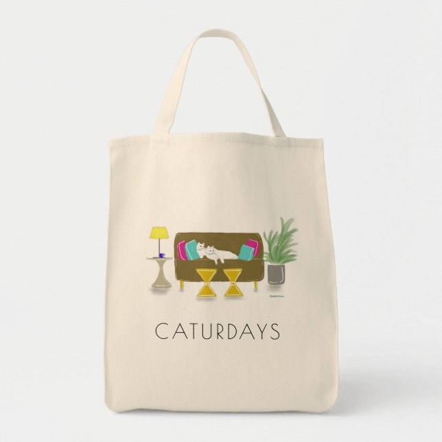 Tote O bolsa do mantimento de "CATURDAYS" (Frente)