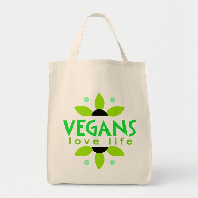 Tote O bolsa do mantimento do Vegan (Frente)