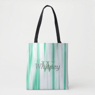 Tote O bolsa do monograma do verde de mar